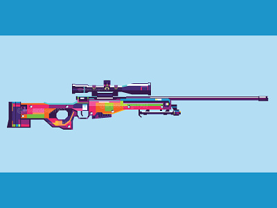 AWM art artwork best bestselling colorful design gun guns illustration military object pop art popular poster sniper trend trending vector weapon weapons