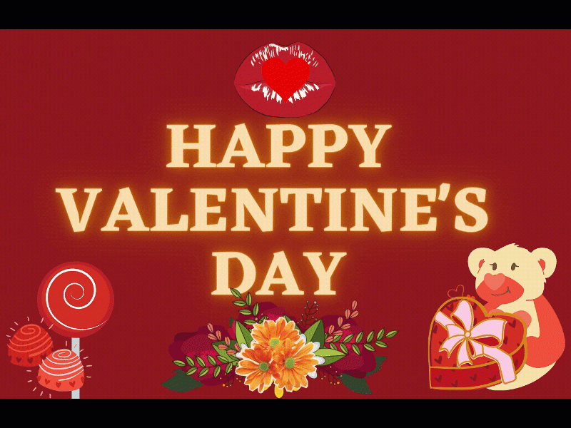 Happy Valentine's Day card cute dribbble dribble dribble shot dribbleartist rucha nimbalkar