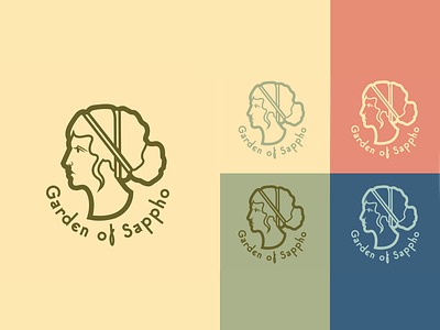 Garden of Sappho Logo aphrodite athena branding design greek greek god lesbian logo logo design sapphic sappho typogaphy vector