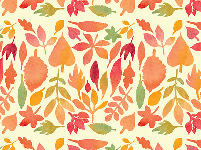 Autumn Watercolor Leaf Pattern 2