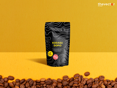Coffee Pouch Packaging for Lingo's abstract branding coffee coffee packaging design packaging packaging design typography vector