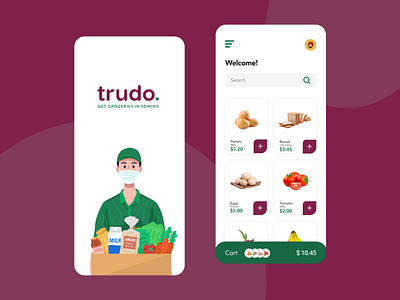 Grocery Delivery App branding design packaging design ui ux