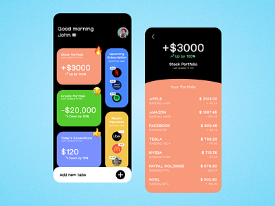 Daily Finance Tracking Mobile App app finance ui