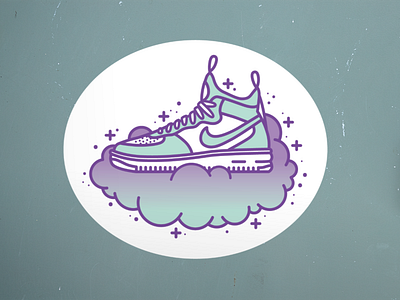 Nike Air Force 1 Cloud Sticker nike nike air nike shoes sticker sticker design vector