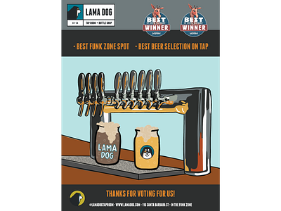 A poster ad for Lama Dog Tap Room + Bottle Shop adobe adobe creative suite design graphic design illustration typography