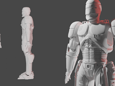 robocop 3d artist blender character design full hardsurface illustration robocop sculpt speed sketch