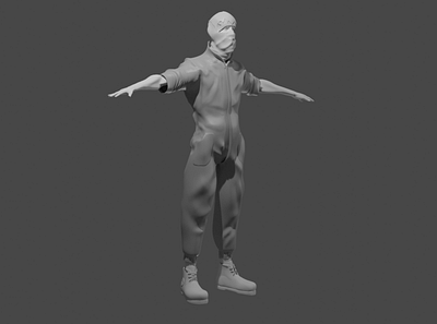 full character with skimask and overalls 3d artist blender character design full full character illustration logo overall sculpt skimask speed sketch