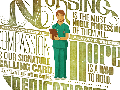 Nurse Day Illustration green holiday nurse scrub type typography