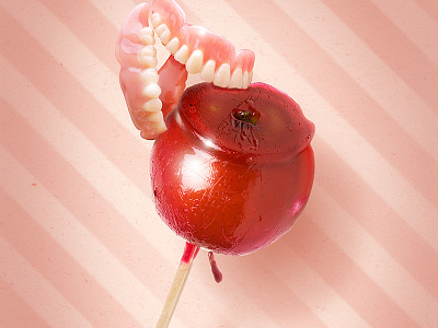 Dentures apple illustration photoshop teeth
