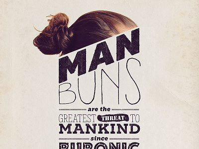 man buns beer design letter type typography