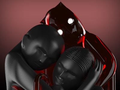 cubic embrace ~ crimson nights 3d black blood cube dark datamouth devil hug model modo night