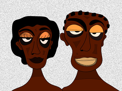 Couple portret african art african design couple illustration creative design graphic design illustration portrait portrait art portrait illustration