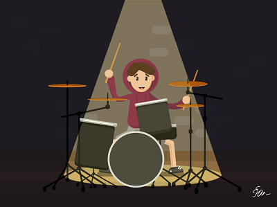Drums character drums graphic illustration illustration art illustrations illustrator people vector
