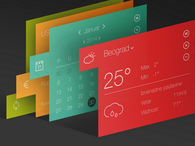 Widget calendar clean converter currency egotreep interface minimal ui weather widget