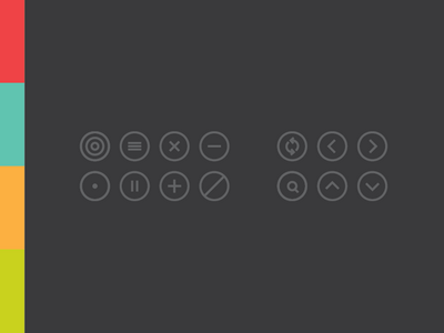 Widget control icon set