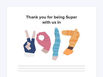 ✌️ Super 2017 2017 email hands hellosuper illustration note super thank you vector