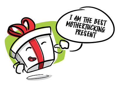 The Best Mothertucking Present 🎁 character christmas drawing egotreep gift holidays illustration present secret santa vector