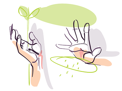 🌱 Nurturing ✋ art drawing egotreep growth hand hands holistic illustration natural nurture vector