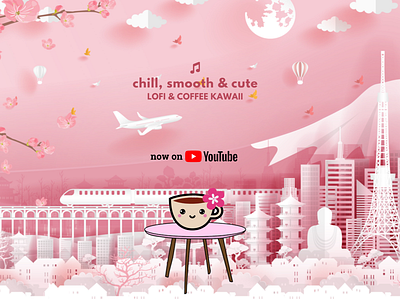 Coffee Kawaii Brewing Company - YouTube channel art branding coffee lofi youtube channel