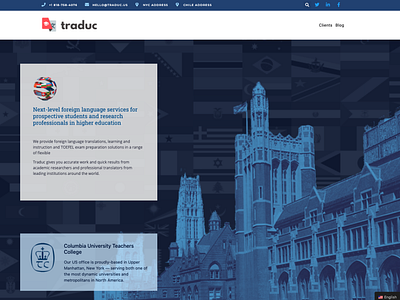 Homepage Design for Langauge Solutions Provider