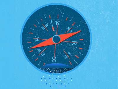 Compass compass distressed illustraion just for fun