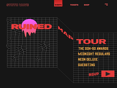 Music Tour Concept Header design illustraion tour ui