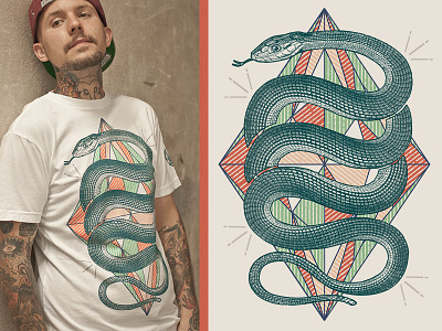 Twisted Snake geometric matt borchert secret artist shirt snake t shirt texture vintage