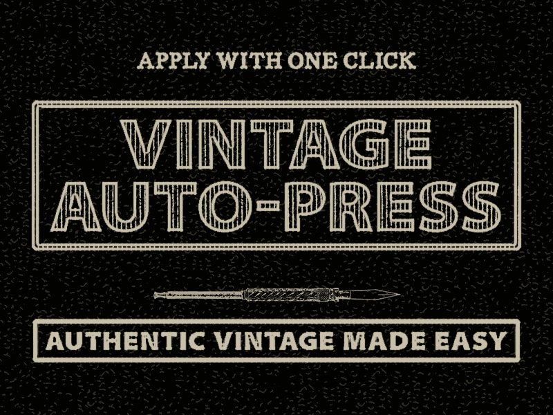 Vintage Auto-Press distress etching logo mockup photoshop texture vintage vintage texture