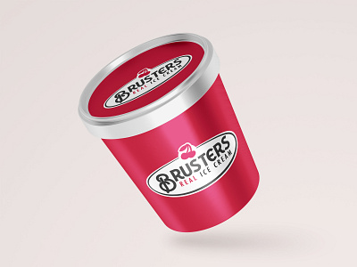 Brusters Rebrand - Pint Mock Up branding brusters dailylogochallenge design flat icecream icon illustration illustrator logo logodesign simple