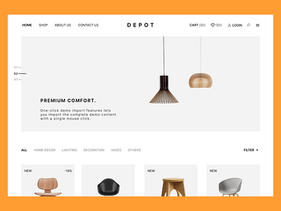 Interior Decor Landing Page ui