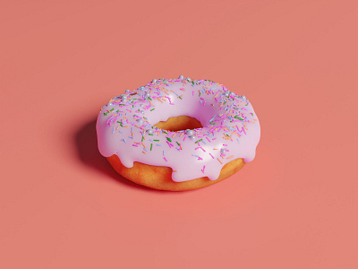 It's a donut 🍩 3d blender blenderguru cartoon illustration donut illustration modeling realistic render shading sprinkles