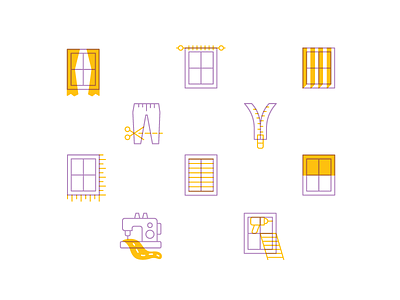 Curtain shop pictograms curtains icons multiply pictogram sewing shop visual identity visual system