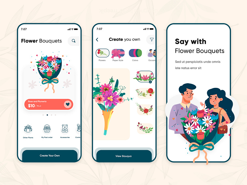 Flower App designs, themes, templates and downloadable graphic elements