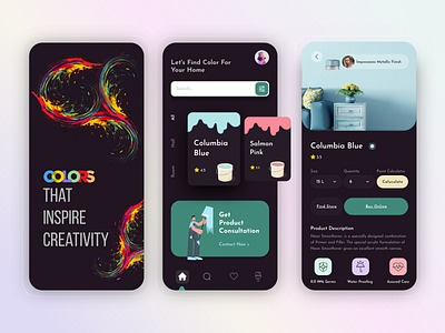 Colors that Inspire Creativity App Design: Product Design