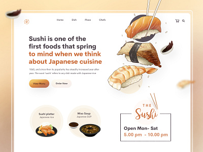 Sushi Food Landing page branding clean creative design food food landing page food promotion landing page concept landing page design landing page ui landingpage modern snacks sushi webpage design webpage ui website design website page