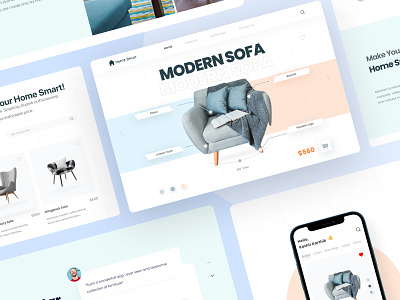 Furniture e-commerce Website LandingPage | Made-to-measure store branding clean design e commerce shop ecommerce furniture furniture store furniture website home decor interior design landing page landing page minimalist modern modern furniture multi store website design