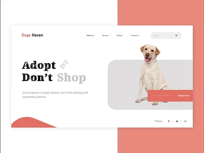 Adopt Dog adopt adopt dog adoption after effects after effects animation branding clean clean creative design dog landing page modern pet lover ui uidesign webdesigner website animation website design