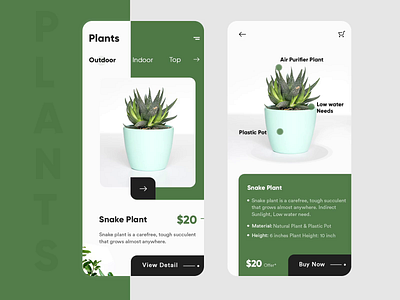 Plant Shop App after effects after effects animation app design app ui branding clean clean creative design green landing page modern ui uidesign webdesigner website design