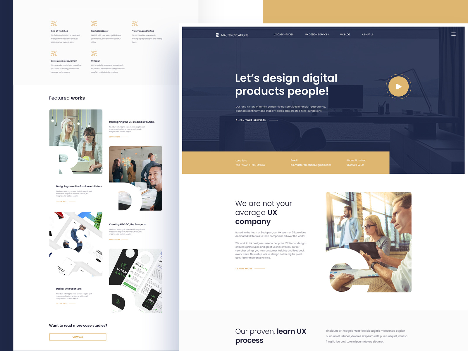 Creative UI/UX Agency: Landing Page by MC-UIUX for Master Creationz ...