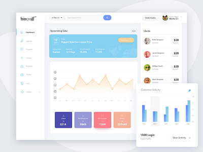 Dashboard Design: Manage Sales and Clients