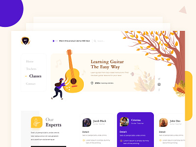 Learn Guitar Home Page Concept