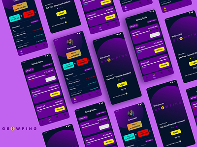 GROWPING Money Management App app banking branding clean ui design finance finance app flat graphic design icon typography ui ux