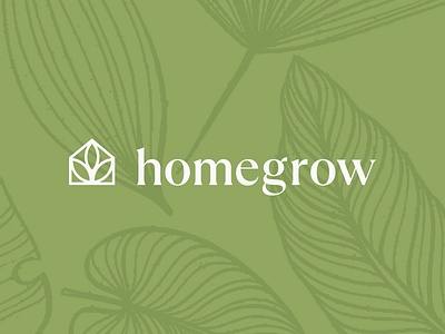 Homegrow Logo branding garden geometric green house houseplants leaves logo nature plants