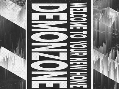 Demonzone bold cyberpunk glitch grunge poster punk techno type typography vaporwave