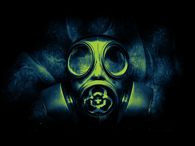 Gas Mask design graphics grunge mono poster punk retro texture