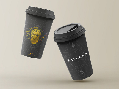 Saturno Cups branding coffee cup coffee shop coffeeshop design illustrated logo logo logo design logodesign vector