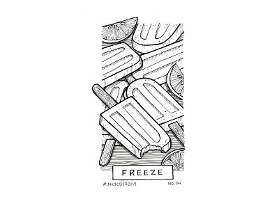 Freeze Prompt cold freeze illustration illustration art illustrator inktober inktober2019