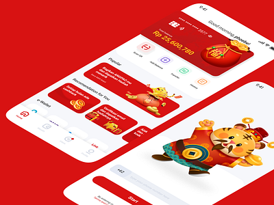 UI Design Angpao apps chinese design mobile ui user experience user interface wallet