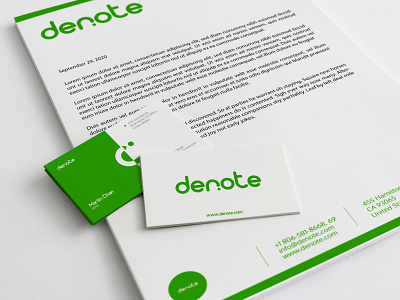 Denote brand stationary behance brand design branding branding design business card business card design businesscard clean concept denote design dribble graphic design iconography illustration letter head logo type typogaphy typography