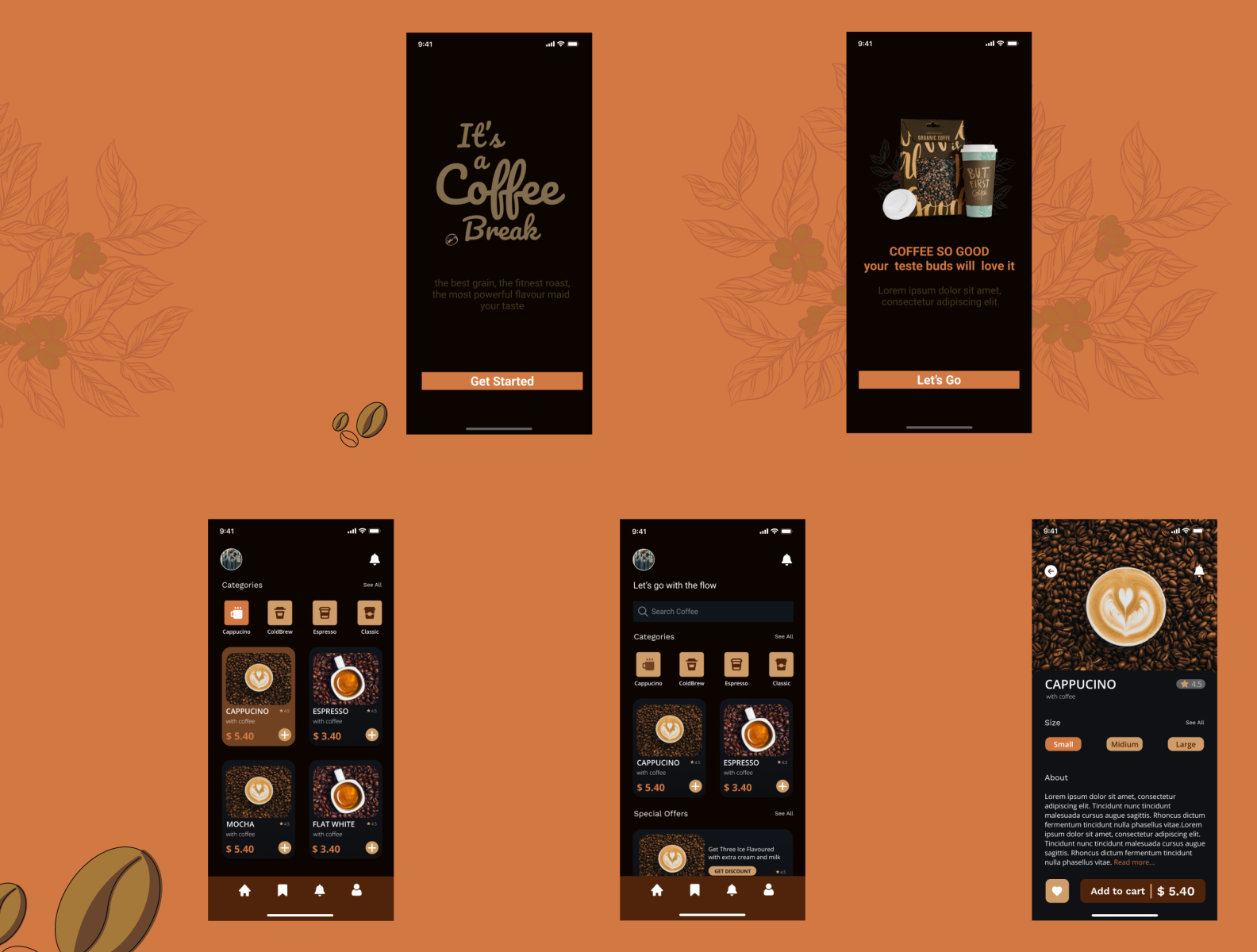 Cafe Application UI/UX Design by priyanka patel on Dribbble